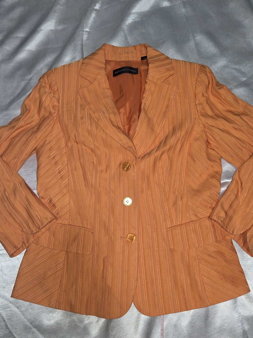 Dana Buchman Orange Striped Women's Blazer